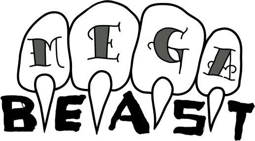 Megabeast productions logo showing a creature grabbing the word beast